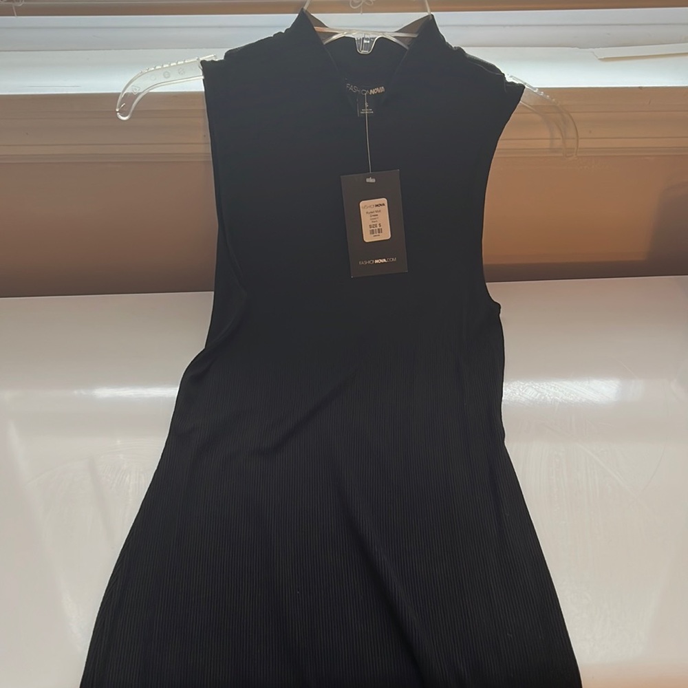 Black midi fashion nova sleeveless turtle neck dress